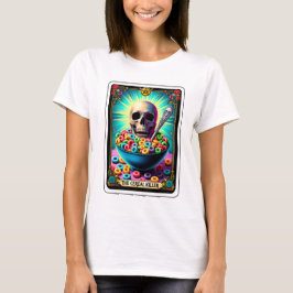 Grappige Skeleton Cereal Killer Tarot T-shirt