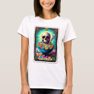 Grappige Skeleton Cereal Killer Tarot T-shirt