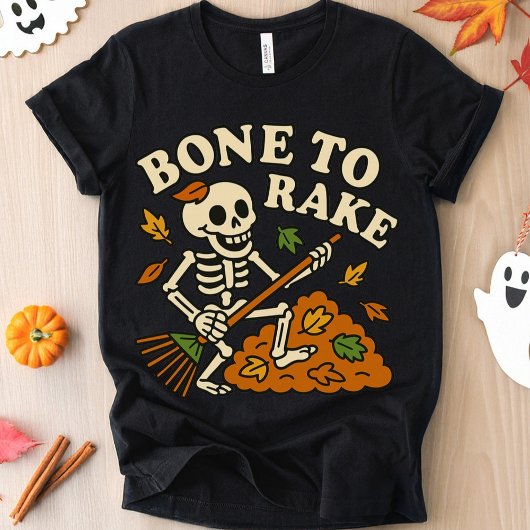 Grappige Skeleton Herfst Bone naar Rake Autumn Hal Tri-Blend Shirt