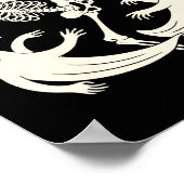 Grappige Skeleton Karate Lovers Spooky Halloween M Poster (Hoek)
