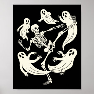 Grappige Skeleton Karate Lovers Spooky Halloween M Poster