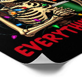 Grappige Skeleton kerstverlichting Ik ben prima al Poster (Hoek)