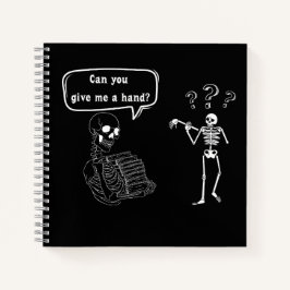 Grappige Skeleton Pun Kan Je Mij Een Hand Geven Notitieboek