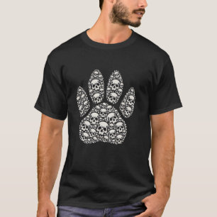 Grappige Skeleton Skulls Dog Paw Happy Halloween M T-shirt