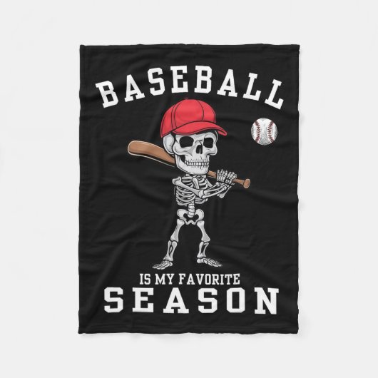 Grappige Skeleton sportspeler honkbal is mijn favo Fleece Deken (Voorkant)