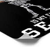 Grappige Skeleton sportspeler honkbal is mijn favo Poster (Hoek)