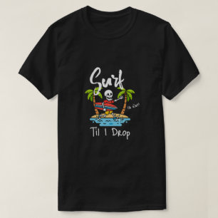 Grappige Skeleton Surfing Beach vakantie T-shirt