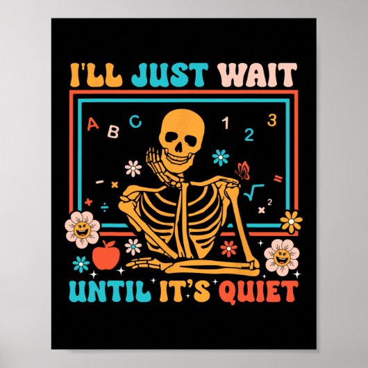 Grappige Skeleton Teacher Halloween Kostuum Mannen Poster (Voorkant)