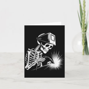Grappige Skeleton Welding Lovers Spooky Halloween Kaart