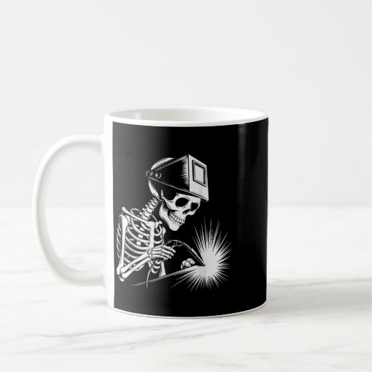 Grappige Skeleton Welding Lovers Spooky Halloween Koffiemok (Links)