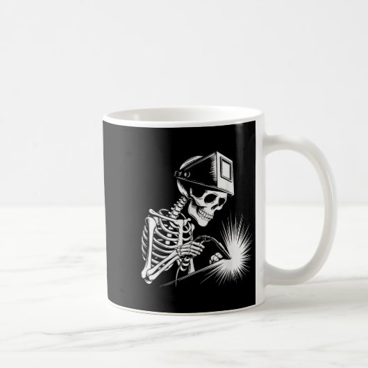 Grappige Skeleton Welding Lovers Spooky Halloween  Koffiemok (Rechts)
