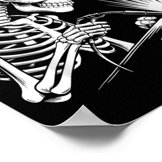 Grappige Skeleton Welding Lovers Spooky Halloween Poster (Hoek)