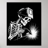 Grappige Skeleton Welding Lovers Spooky Halloween Poster (Voorkant)