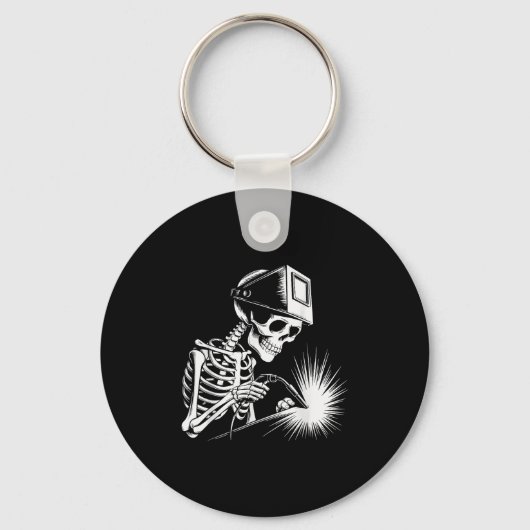 Grappige Skeleton Welding Lovers Spooky Halloween  Sleutelhanger (Voorkant)