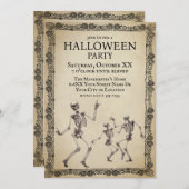 Grappige Skeletten Dansen  Halloween Party Kaart (Voorkant / Achterkant)