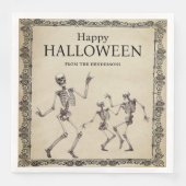 Grappige Skeletten Dansen Halloween Party Servet (Voorkant)