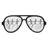 GRAPPIGE SKELETTEN DANSEN, SKELET AVIATOR ZONNEBRIL (Voorkant)