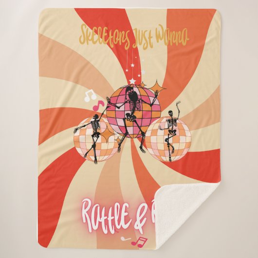 Grappige skeletten willen gewoon rammelen en rolle sherpa deken (Voorkant)