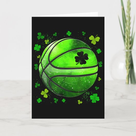 Grappige Sketll En Shamrock Clover St. Patrick's D Kaart (Voorkant)