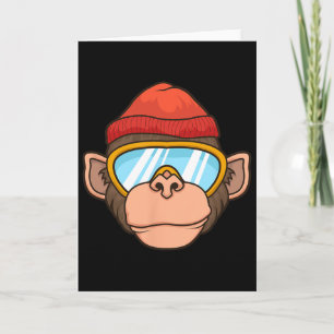Grappige Ski Aap Bril Gorilla Skiën Berg G Kaart