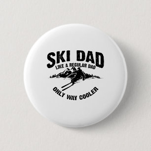 Grappige Ski Dad Gift Skiers Schattigee Skiing Lov Ronde Button 5,7 Cm