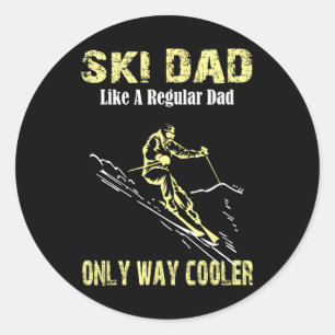 Grappige Ski Papa Skier voor Vaders Skiën Ronde Sticker