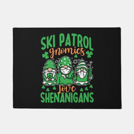 Grappige ski-patrouille St. Patrick's Day Deurmat (Voorkant)