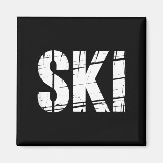Grappige ski spreuk distressed outdoor grap mannen magneet