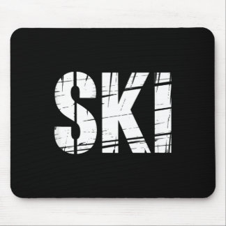 Grappige ski spreuk distressed outdoor grap mannen muismat