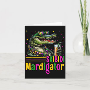 Grappige Skibidi Mardigator Alligator Mardi Gras A Kaart