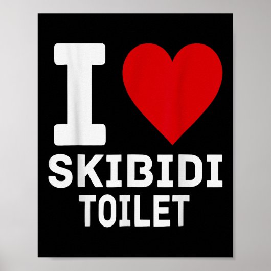 Grappige Skibidi meme Ik hou van Skibidi Toilet vo Poster (Voorkant)