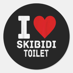 Grappige Skibidi meme Ik hou van Skibidi Toilet vo Ronde Sticker
