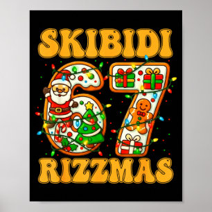 Grappige Skibidi Rizzmas Bruh 67 Zes Zeven 6 7 Mem Poster