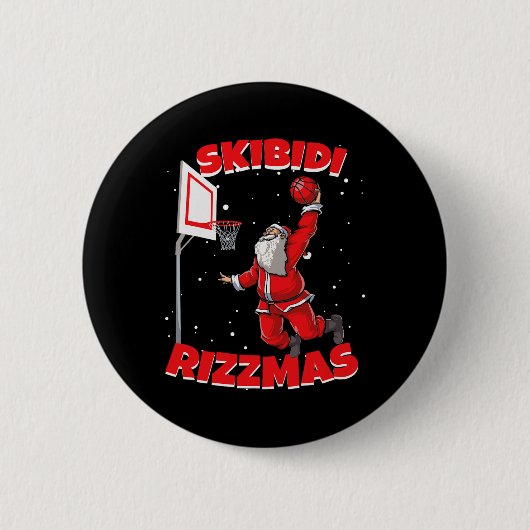 Grappige Skibidi Rizzmas Kerstmis Rizz Kerstman B Ronde Button 5,7 Cm (Voorkant)