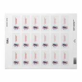 Grappige Skiende Kerstman Kerst Retouradres Etiket (Full Sheet)