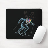 Grappige Skiende Rendier Ski Winter Srt Snowboarde Muismat (Met muis)