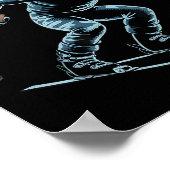 Grappige Skiende Rendier Ski Winter Srt Snowboarde Poster (Hoek)