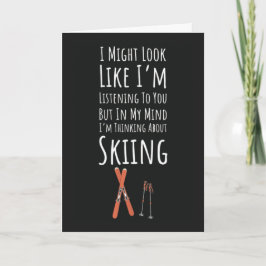Grappige Skiër Kaarten Wintersporten Skilopen Ski