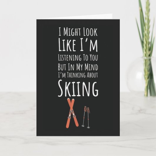 Grappige Skiër Kaarten Wintersporten Skilopen Ski (Voorkant)