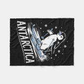 Grappige skïerende pinguïn antarctica wintervakant fleece deken (Voorkant (Horizontaal))
