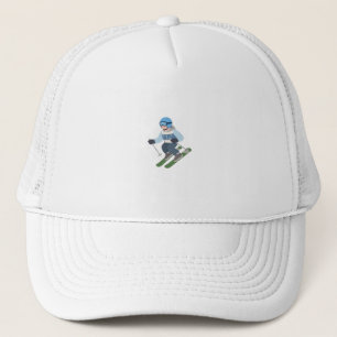 Grappige Skihoed Eten Slapen Ski Herhalen Beanie Trucker Pet