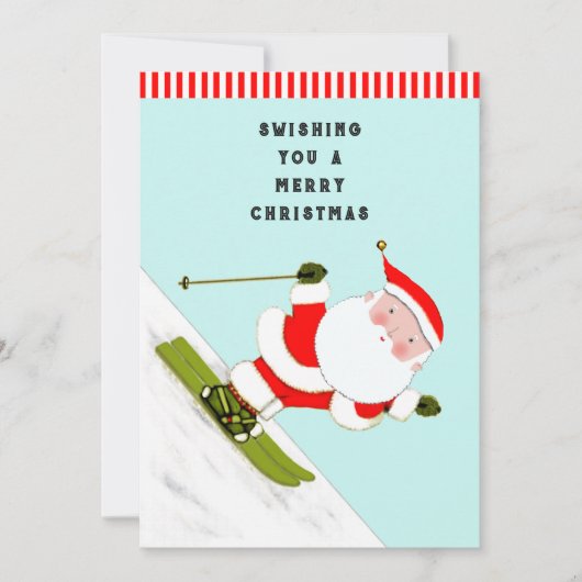 Grappige skikaart kerstvakantie feestdagenkaart (Voorkant)