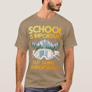 Grappige skikunst voor jongens meisjes skiër ski s t-shirt