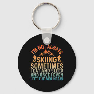 Grappige skikunst voor mannen vrouwen sneeuw skiën sleutelhanger