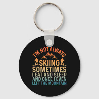 Grappige skikunst voor mannen vrouwen sneeuw skiën sleutelhanger