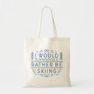Grappige skiliefhebbers skiën esthetische retro tote bag