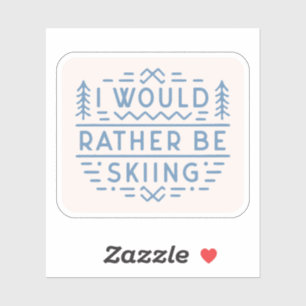 Grappige skiliefhebbers skiërs esthetisch sticker