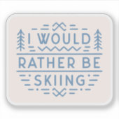 Grappige skiliefhebbers skiërs esthetisch sticker (Voorkant)