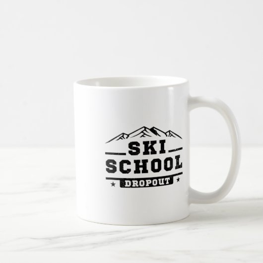 Grappige Skischool Drop-out Skiënder Gag Grap Pun Koffiemok (Rechts)
