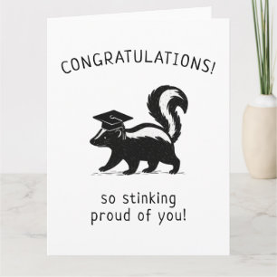 Grappige skunk afstudeerwoordgrap nieuwe afgestude kaart
